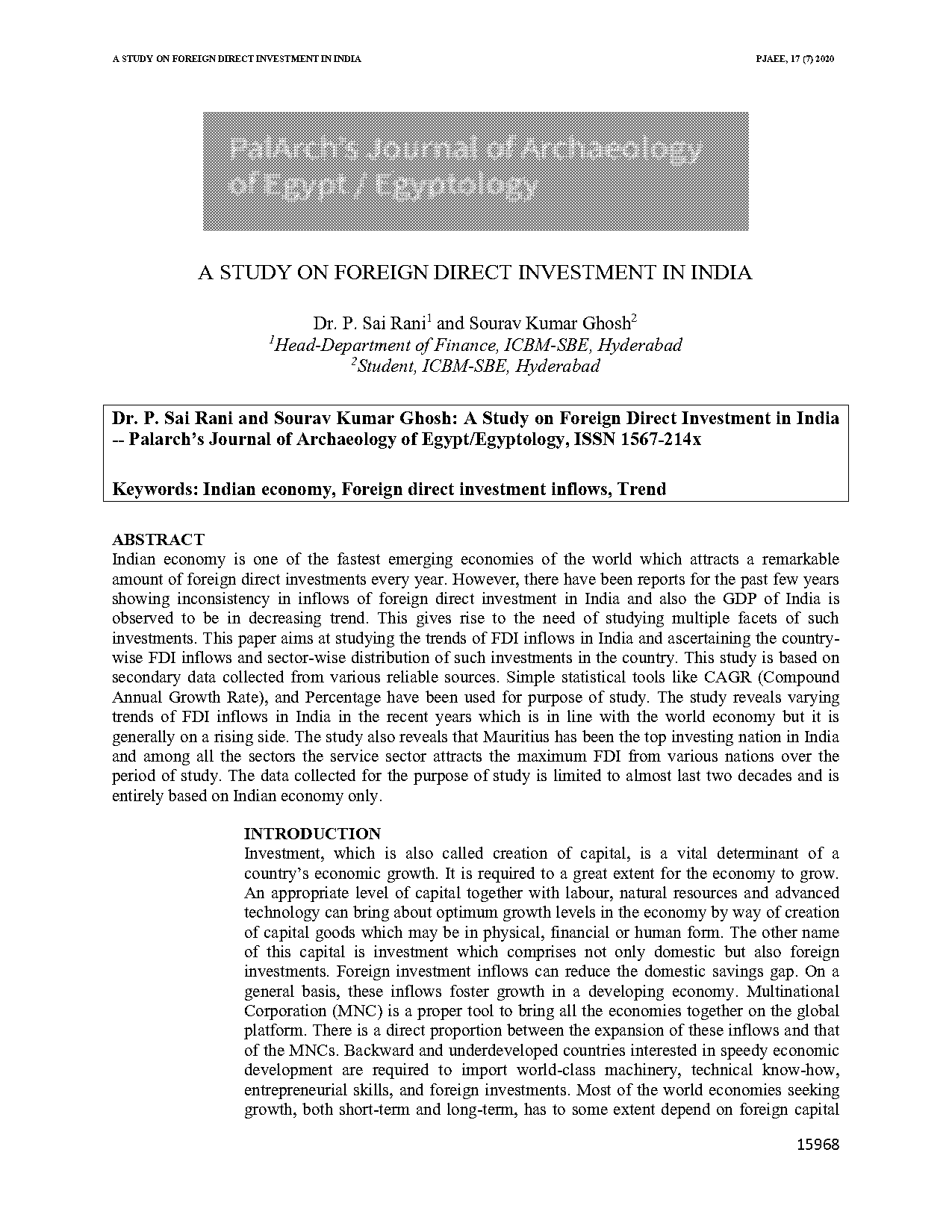 research article on fdi in india